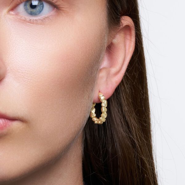 Gretha hoops Large, guldpl&auml;terat, Pure by Nat