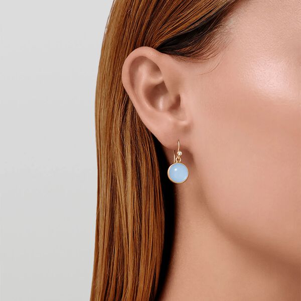 Prime Earrings, gold/milky aqua, Julie Sandlau