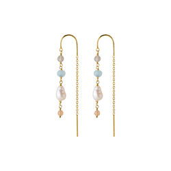 Mellow&nbsp;Blue&nbsp;Earchains, guldpl&auml;terat, Pernille Corydon Jewellery