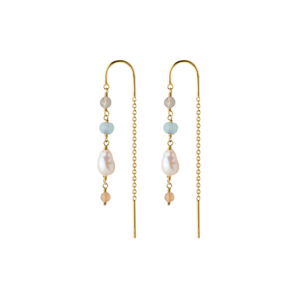 Mellow&nbsp;Blue&nbsp;Earchains, guldpl&auml;terat, Pernille Corydon Jewellery