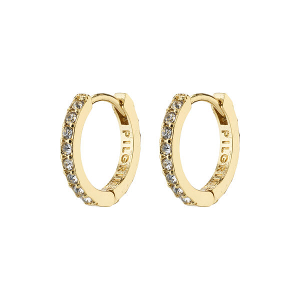 EBNA små crystal hoops, gold-plated, Pilgrim