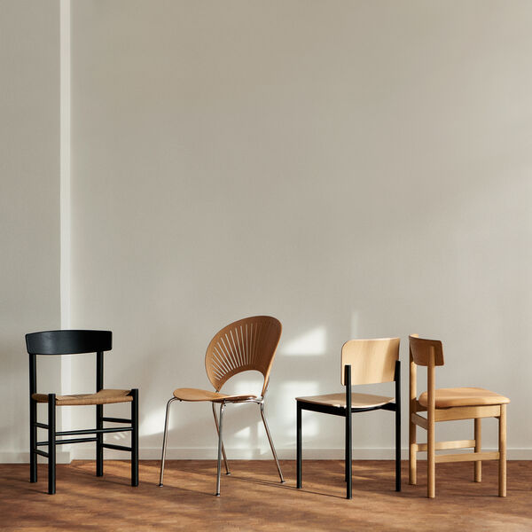 J39 Mogensen stol, black lacquered oak/natural, Fredericia Furniture