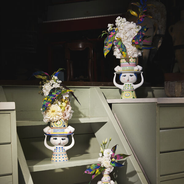 Lady with Hat vas, grön, Bjørn Wiinblad