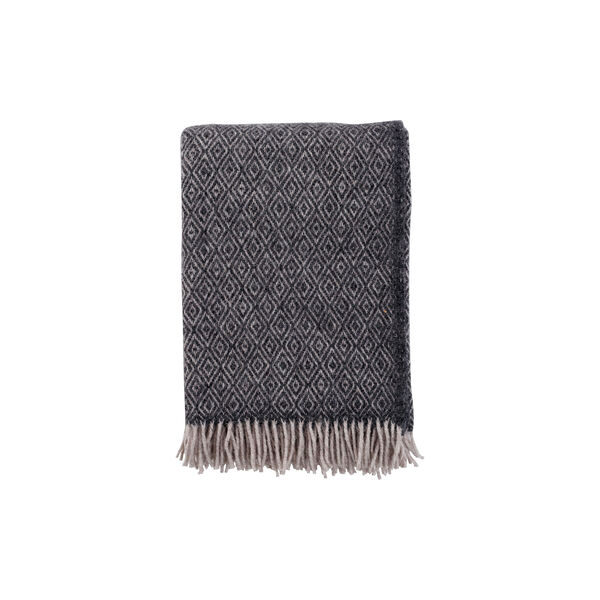 Stella ullpläd, coke grey Stella ullpläd, coke grey, Klippan Yllefabrik