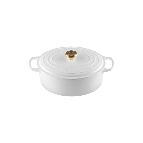 Signature oval gryta 31 cm, white, Le Creuset