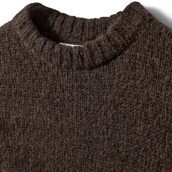 SAGASW SHORT SLEEVE KNIT SWEATER, dark brown, Sofie Schnoor