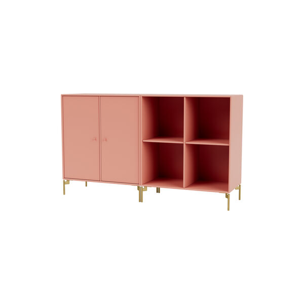 PAIR Classic Sideboard with Brass Legs, 151 rhubarb, Montana Furniture