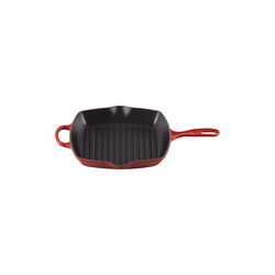 Signature gjutj&auml;rn kvadratisk grillpanna 26 cm, cerise, Le Creuset