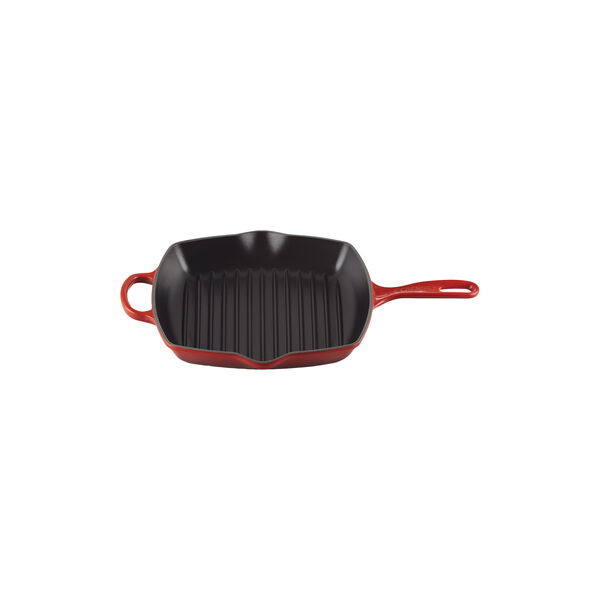 Signature gjutj&auml;rn kvadratisk grillpanna 26 cm, cerise, Le Creuset