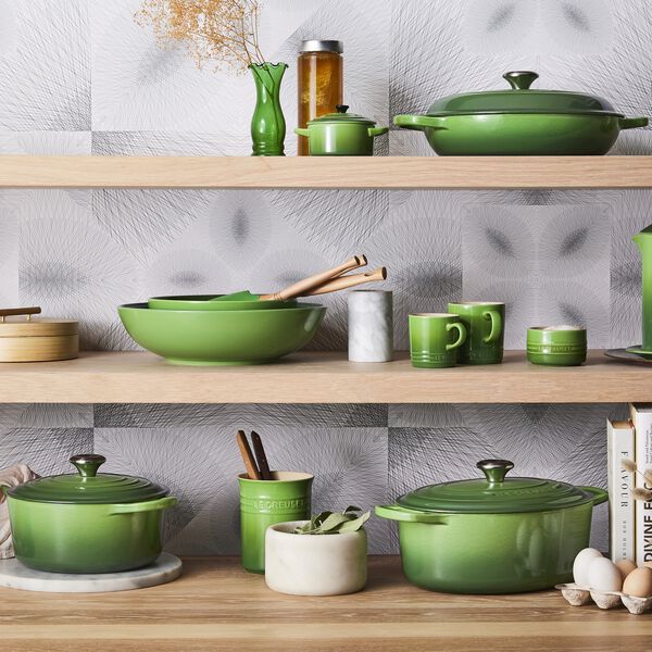 Signature gjutj&auml;rn rund gryta &Oslash; 24 cm, bamboo green, Le Creuset
