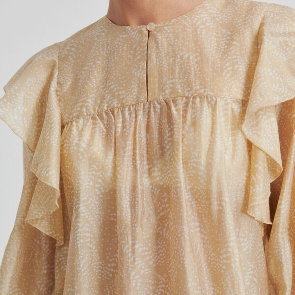 Hide Ruffle Blouse, oxford tan, Second Female