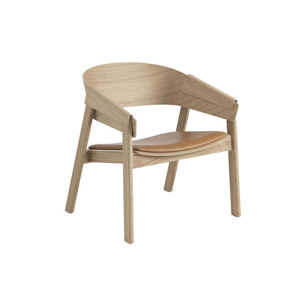 Cover Lounge Chair, refine leather cognac/oak Cover Lounge Chair, refine leather cognac/oak, Muuto