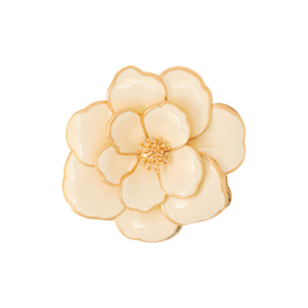 PEONY flower pendant medium, sand white, bangle up