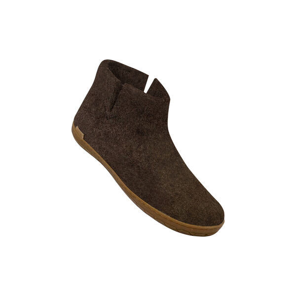 Ankelkänga i filt med naturgummisula, naturbrun, Glerups