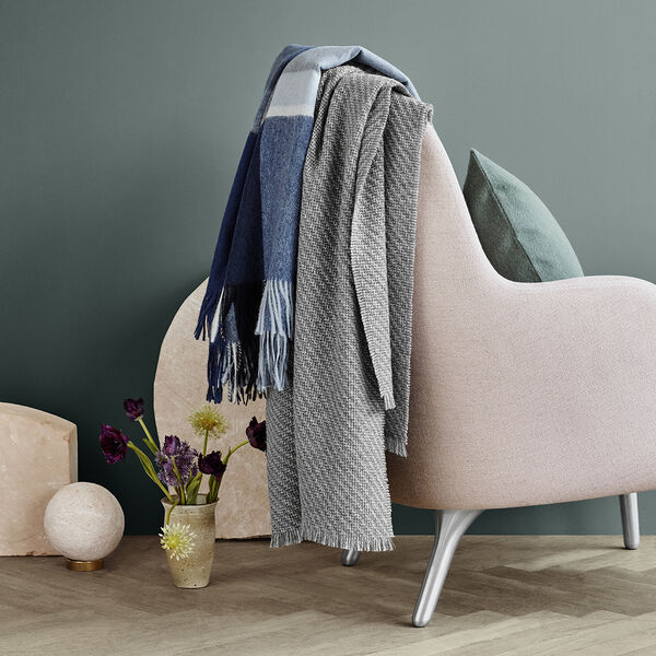 Manhattan pläd, steel blue/dusty ocean, ELVANG