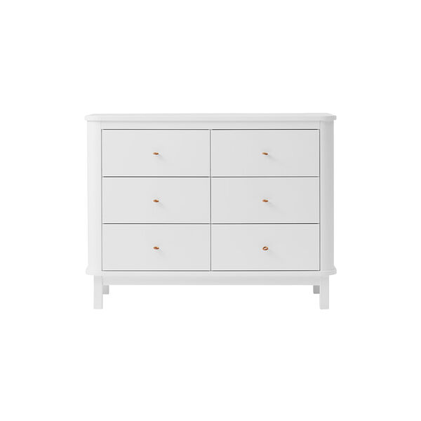 Wood Dresser 6 Drawers, white Wood Dresser 6 Drawers, white, Oliver Furniture