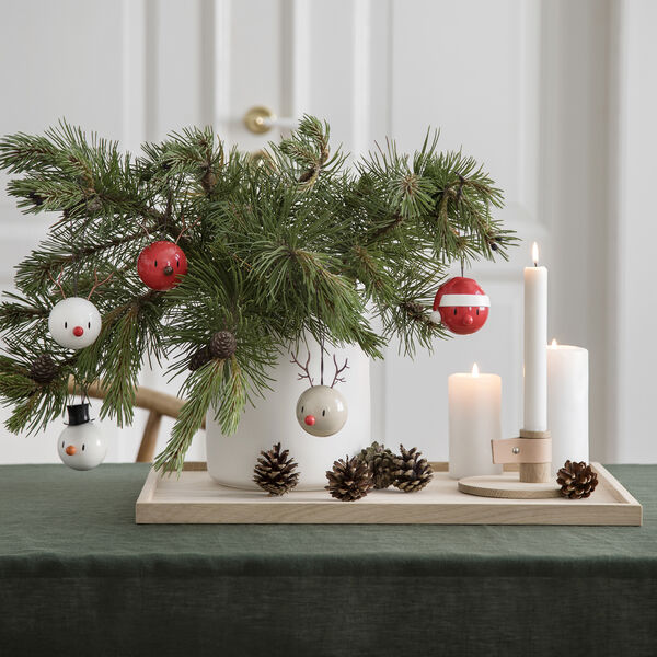 Reindeer Ornament, vit, Hoptimist