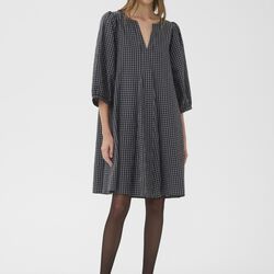 KBEllen Indie Dress, dark grey check, Karen by Simonsen
