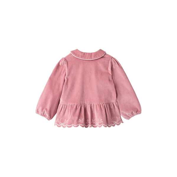 Corduroy Blouse w. Embroidery, rose comb., Copenhagen Colors Organics