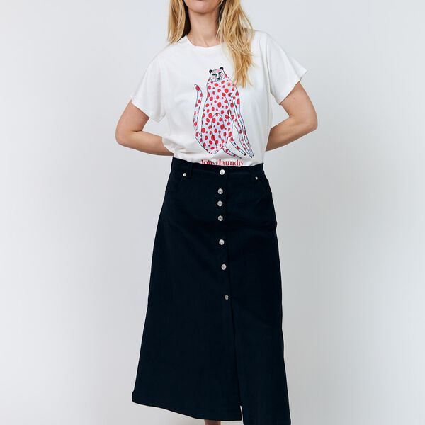 RomaLL Cat Tee SS, white, Lollys Laundry