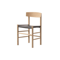 J39 Mogensen Chair with Seat Upholstery, soap treated oak/Omni 377 dark brown, Fredericia Furniture