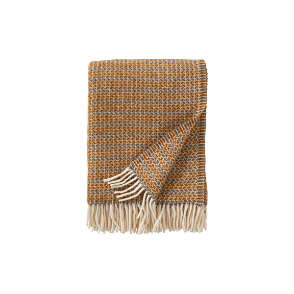 Curve ullpläd , creme caramel, Klippan Yllefabrik