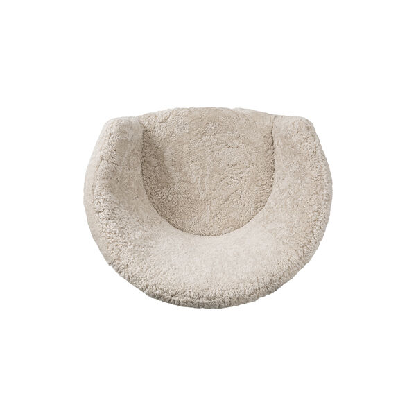 Ditzel loungestol, vit/lackerad valn&ouml;t, Fredericia Furniture