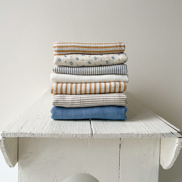 Muslinfilt M&ouml;nstrad 2-pack, classic stripes camel, Cam Cam Copenhagen