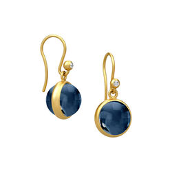Prime Earrings, gold/sapphire blue, Julie Sandlau
