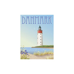 Denmark White Lighthouse Poster, ViSSEVASSE