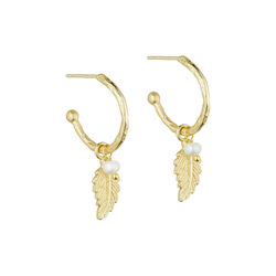 Linn hoops w. pendant, guldpl&auml;terat, Pure by Nat