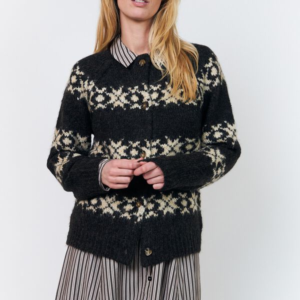 PadovaLL Cardigan Knit LS, dark mokka, Lollys Laundry