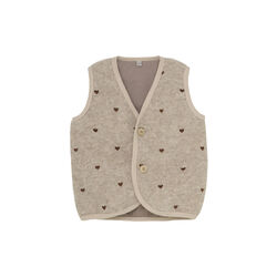 Vest Wool Emb. with Lining, sand melange, HUTTEliHUT