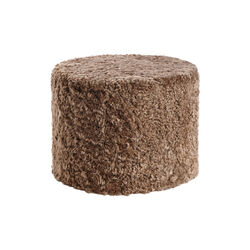 Puff i Nyzeeländsk korthårig & kryllig fårskinn, taupe, NATURES Collection