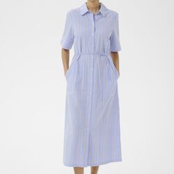 BeveraPW Dress, blue burnt russet stripe, Part Two