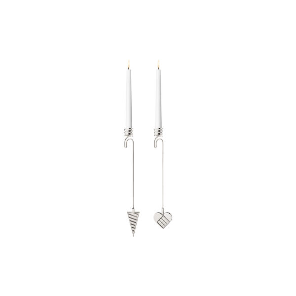 2025 Ljusstake set Hjärta & Kon, silver, Georg Jensen