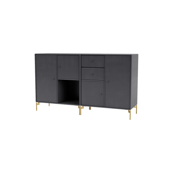 COUPLE Sideboard with Brass Legs, 36 coal, Montana Furniture