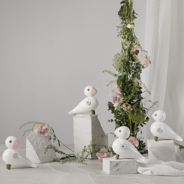 S&aring;ngf&aring;gel Love, vit/rosa, Kay Bojesen Denmark