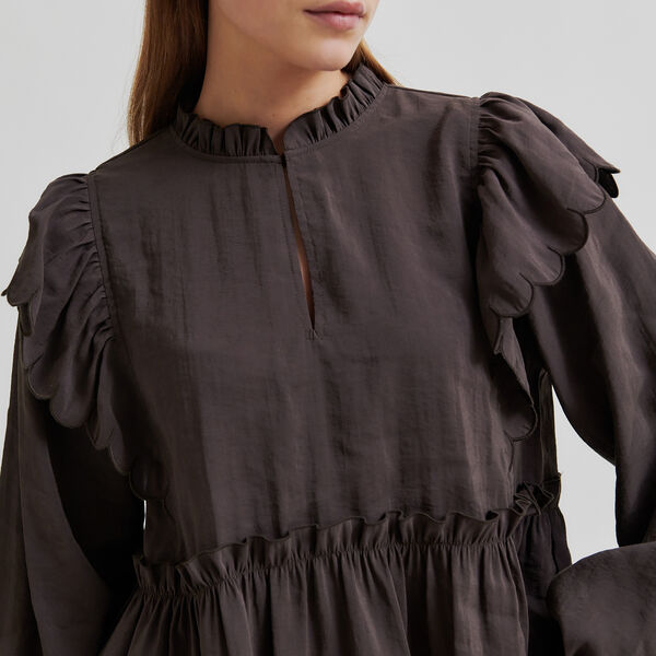 Terra Frill Blouse, chocolate plum Terra Frill Blouse, chocolate plum, Second Female