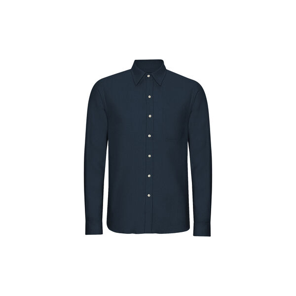 Organic Flannel Shirt, navy blue, Colorful Standard