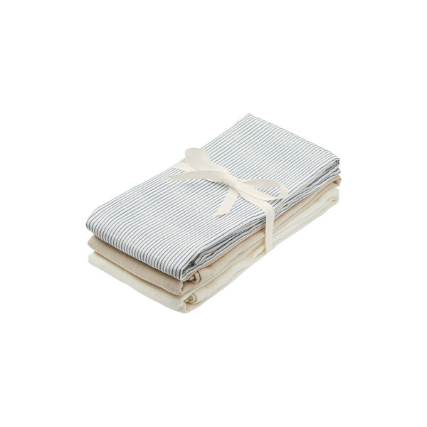 Muslin Cloth 3-pack, classic stripes blue/praline/creme white, Cam Cam Copenhagen