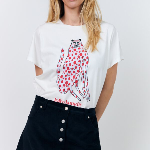 RomaLL Cat Tee SS, white, Lollys Laundry
