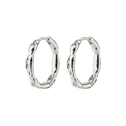 EDDY recycled organic shaped medium hoops, silver-plated, Pilgrim