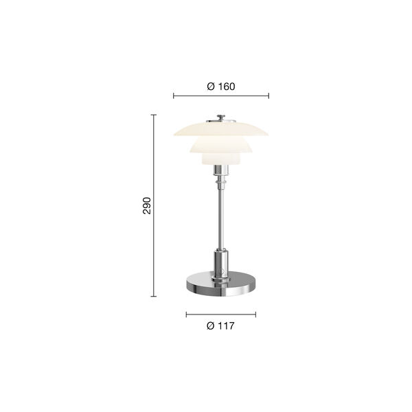 PH 1/1 Portable Lamp, high lustre chrome plated, Louis Poulsen