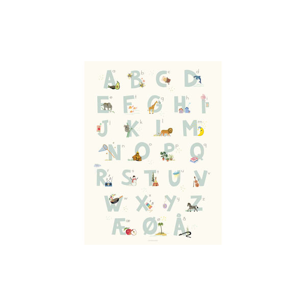 Alphabeth Blue Danish Poster Alphabeth Blue Danish Poster, ViSSEVASSE