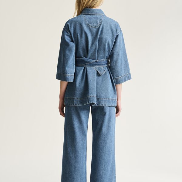 Hayato l&aring;ng jacka, blue denim, BITTE KAI RAND