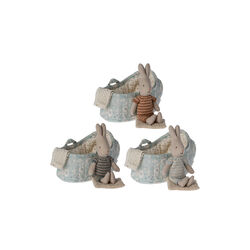 Bunny in Carry Cot, blue, Maileg