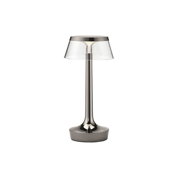 Bon Jour Unplugged Table Lamp, black chrome, Flos
