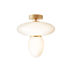 Rizzatto 42 Ceiling Lamp, satin brass/opal Rizzatto 42 Ceiling Lamp, satin brass/opal, Nuura