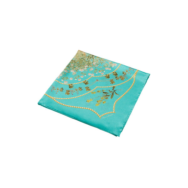 Turquoise Flower Feeling sidenscarf, Flora Danica Denmark
